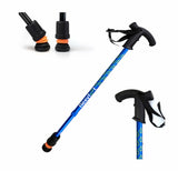 telescopic flexifoot walking stick colour blue rubber handle